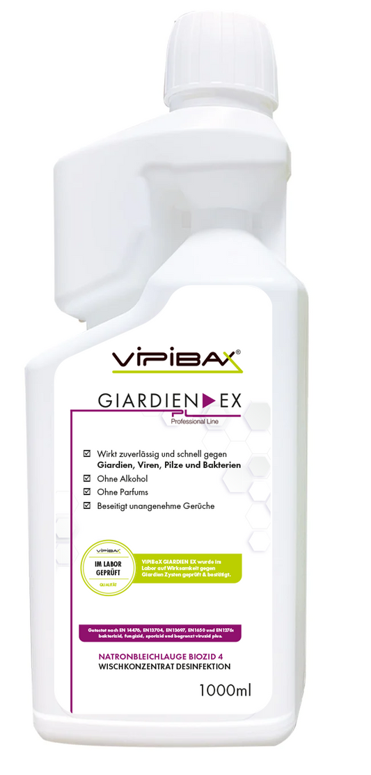 ViPiBaX Giardien EX® Wischkonzentrat Professional Line Natronbleichlauge Biozid 4 - 1000ml